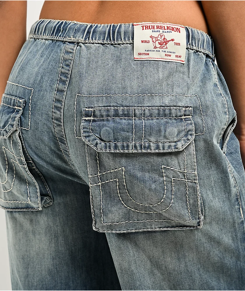 True Religion Jessie Big T Super Baggy Medium Wash Cargo