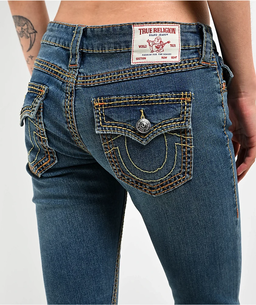 TRUE RELIGION　JOEY　MEN　フレア　ROW30　SEAT33 JOEY ROPE STITCH FLARE JEAN - KEW GARDENS DARK WASH | True
