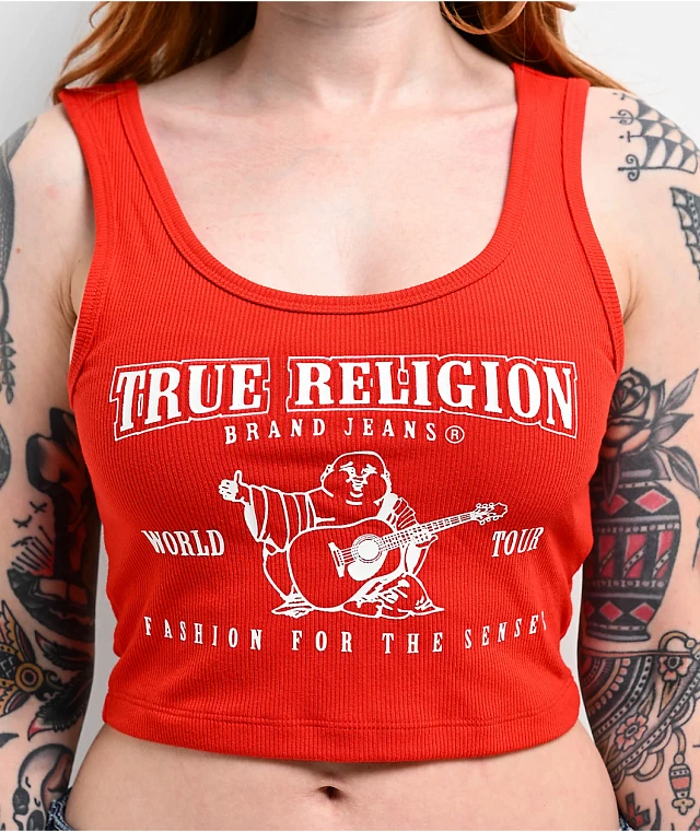 ★KIRSH★ Kirsh X True Religion Crop Slim Tee Red ☆KIRSH☆ Kirsh X True Religion Crop Slim Tee Red True