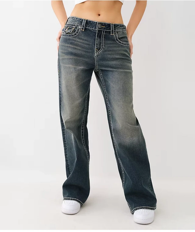 【TRUE RELIGION】★ジーンズ★ BOBBI TERRY SUPER T BAGGY PANT BOBBI TERRY SUPER T BAGGY PANT - Mediterranean Blue | True