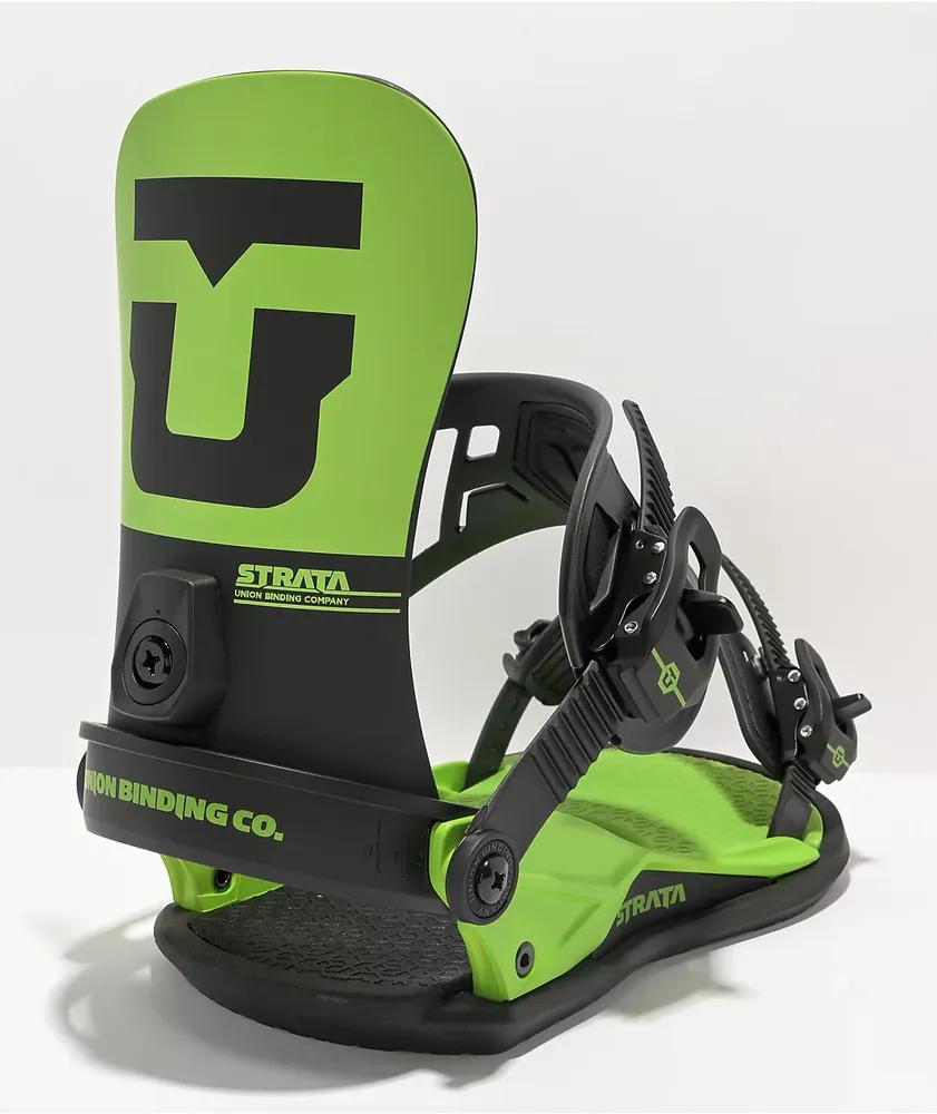 24-25 UNION BINDING【STRATA】ACID GREEN M Union Strata Acid Green Snowboard Bindings 2025 | Zumiez