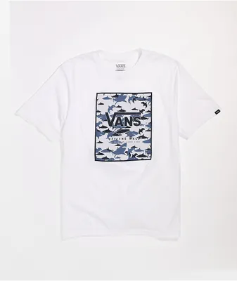 ◆VANS◆バンズ CLASSIC PRINT BOX Tシャツ Vans Classic Print Box Men's Tee in blue-VN0A5E7YCZI-orange