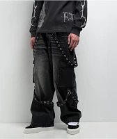 【COLOR iN ID】Black wide strap denim Wide Leg Jeans Collection - Baggy, Graphic, Overdye & More