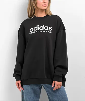 その他 adidas FW25 OVERSIZED CREWNECK (IY1834 BLACK) adidas Essentials Fleece Long Oversized Crew Sweatshirt