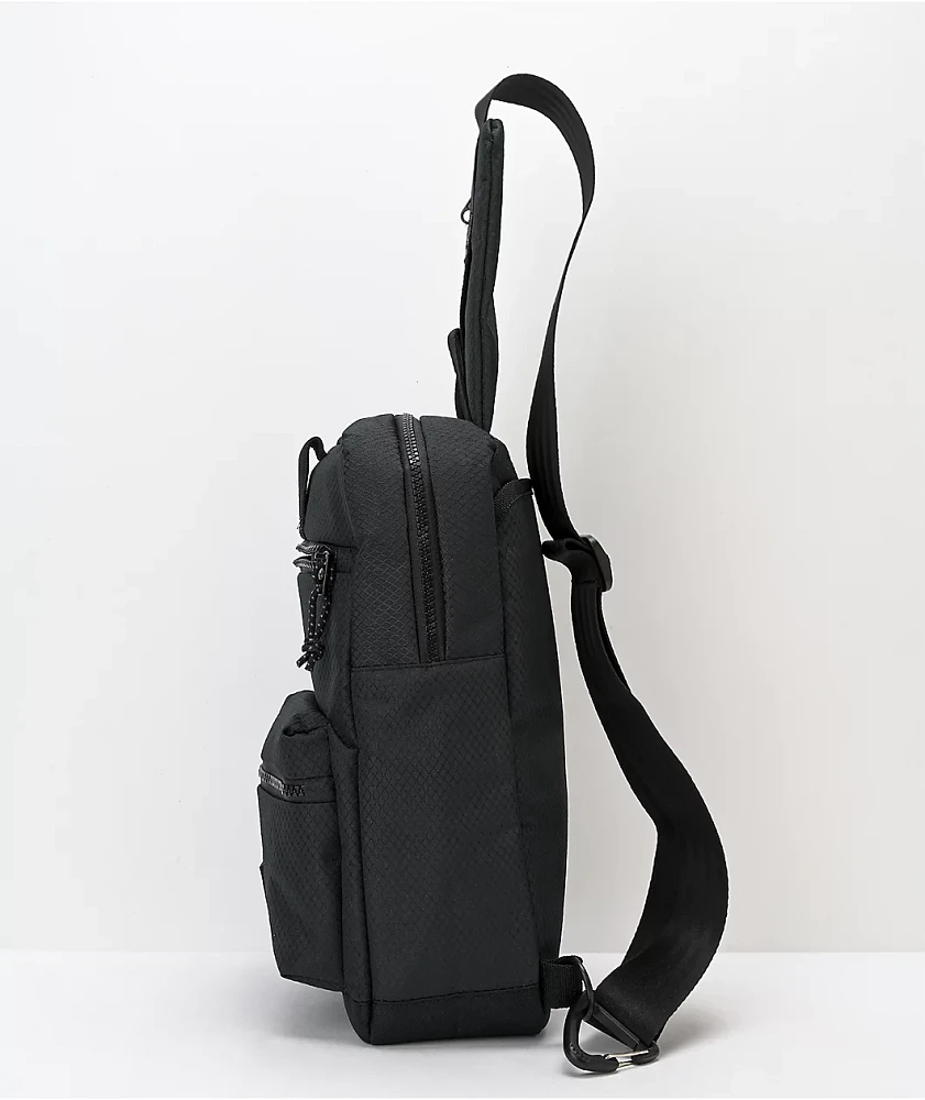 ★ATCLIP★ [Exclusive]DOUBLE BAG_black Double Zipper Convertible Crossbody Bag | Ayunique