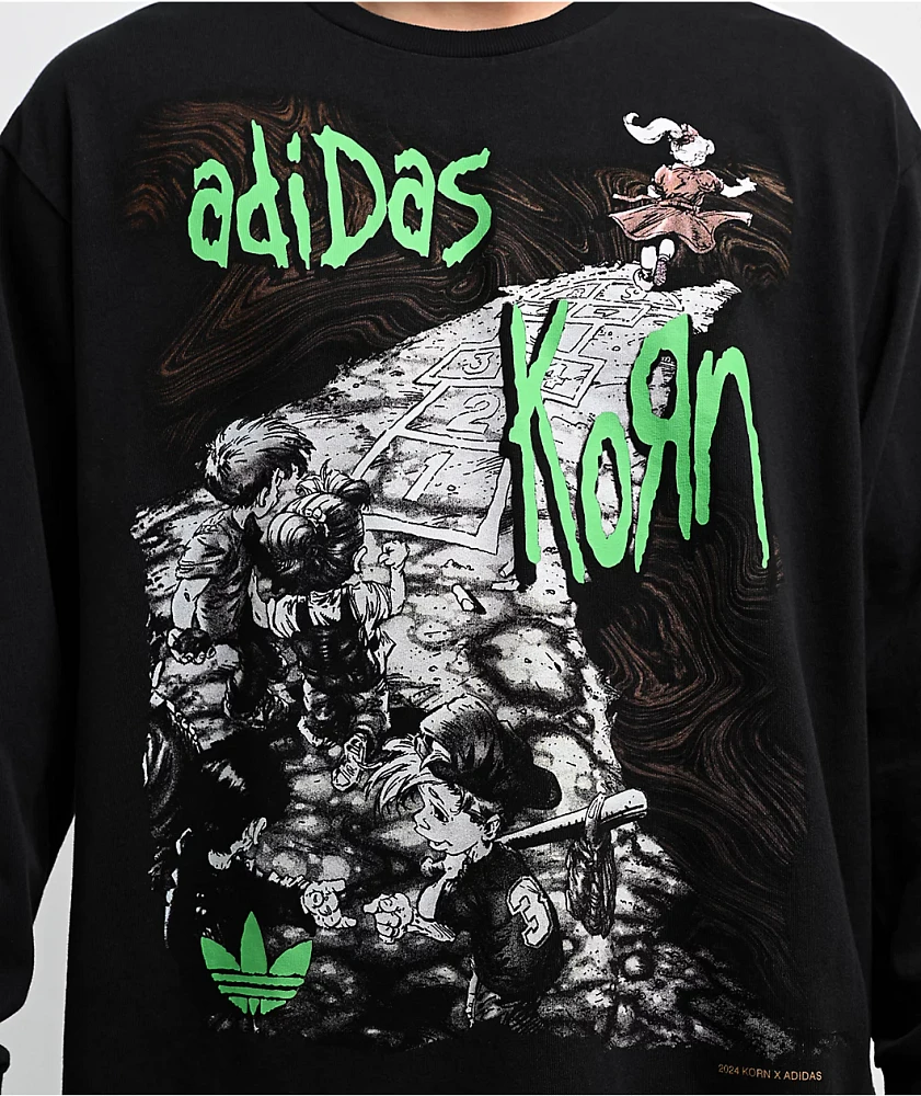 adidas x Korn Long Sleeve T-shirt 3XLサイズ Adidas Originals x Korn Black Long Sleeve T-Shirt at
