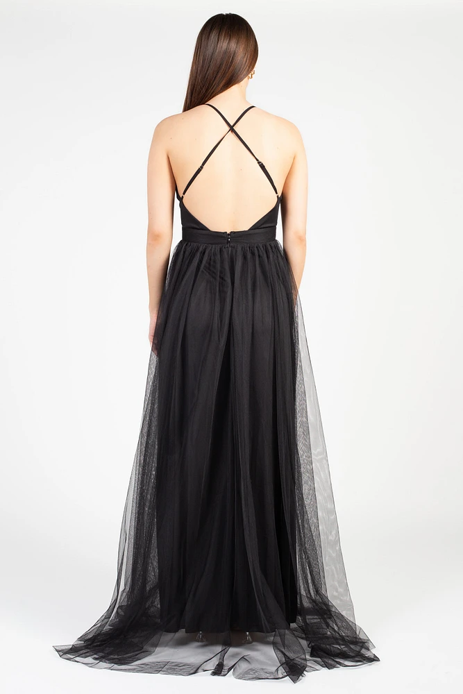 Luxxel Sandy Tulle Maxi Dress | Hillcrest Mall
