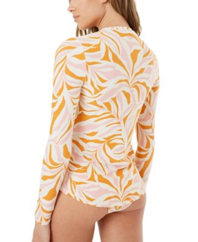 【ROXY】Juniors' Sea Skippin Printed Long-Sleeve Rash Guard Roxy Juniors' Sea Skippin Printed Long-Sleeve Rash Guard