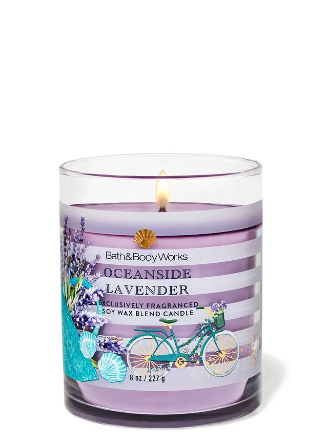 Bath & Body Works Oceanside Lavender Single Wick Candle