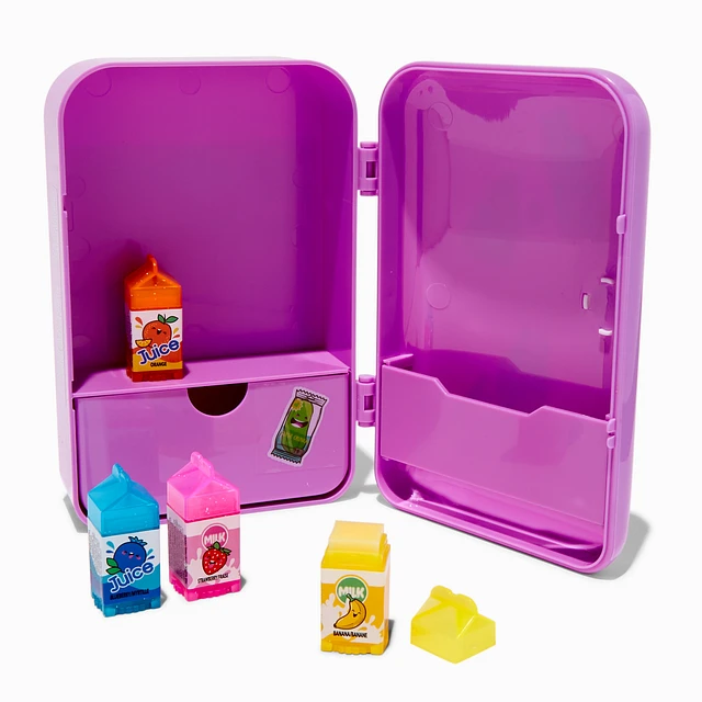 Claire's Critter Drinks Purple Iridescent Fridge Lip Balm Set - 4