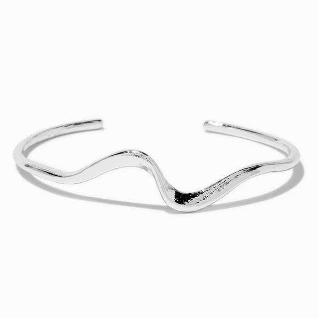 ヴィンテージ！Silver Wavy Cuff ブレスレット Claire's Silver-tone Wavy Swirl Cuff Bracelet | Liberty Center