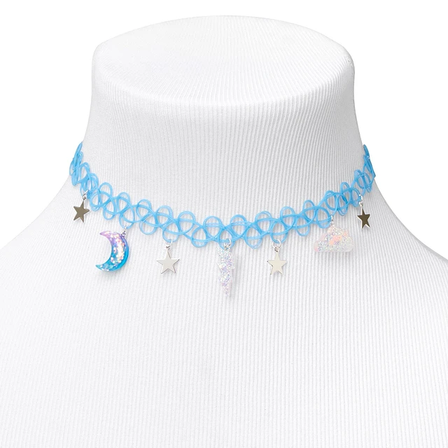 Claire's Celestial Icons Tattoo Choker Necklace - Blue | MainPlace