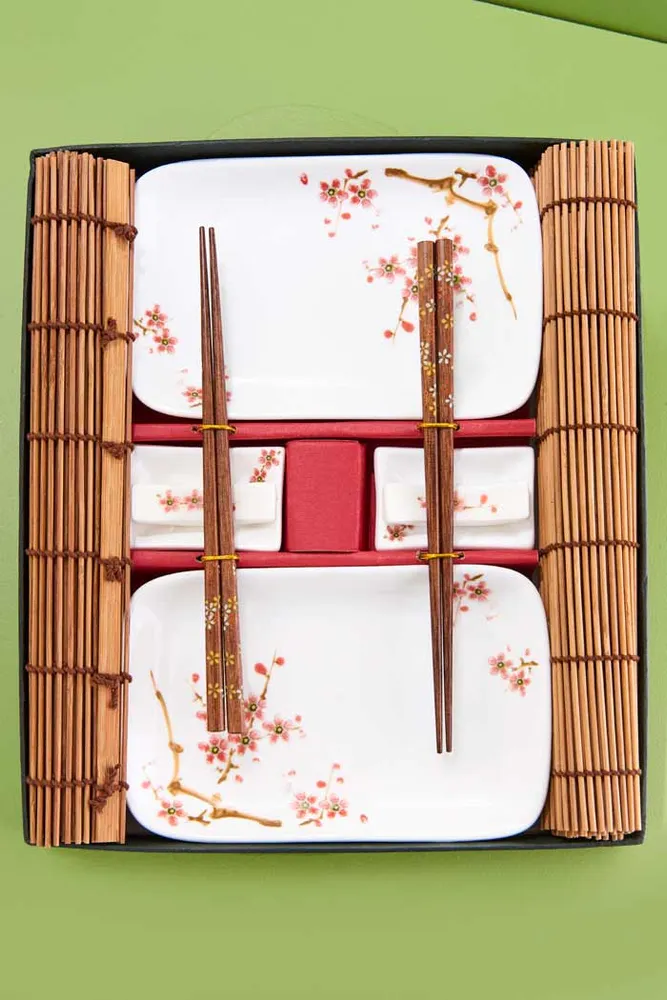 Earth Bound Trading Cherry Blossom Sushi Set for 2 at