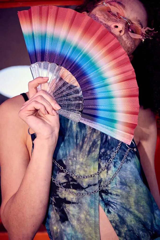 Earth Bound Trading Small Clear Sparkly Rainbow Fan at