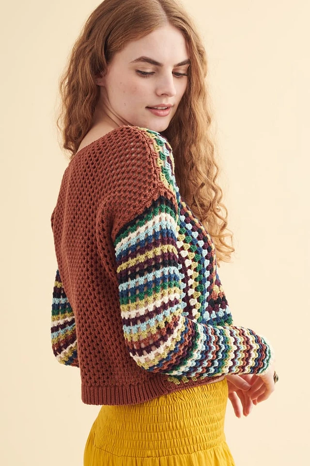 トップス \"HEAVEN AND EARTH\" Cross Border Knit Beige Cross Net Sweater – Racer Worldwide