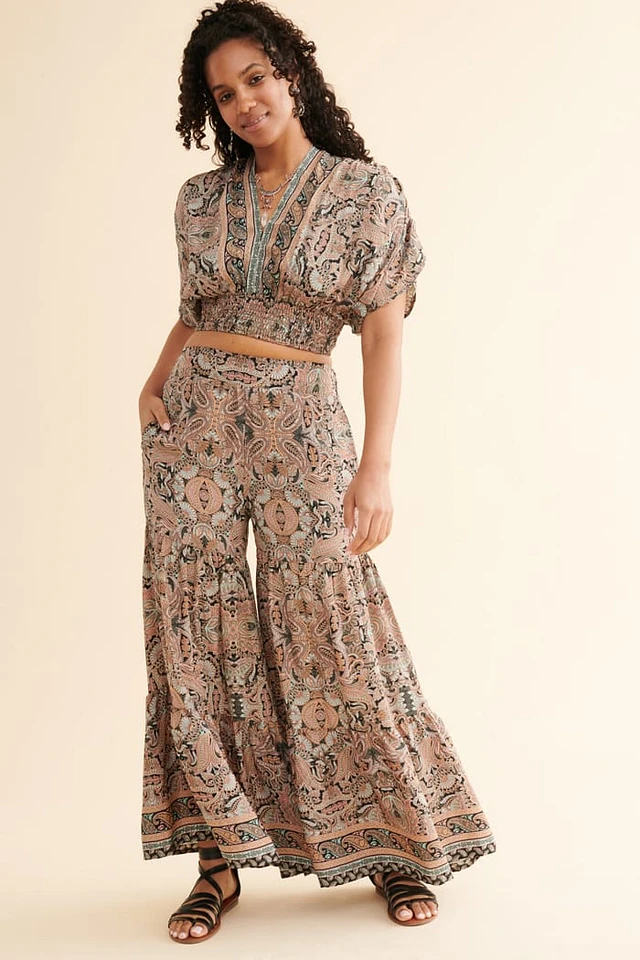 Earthbound Trading Floral Patchwork Flare Pants at Hamilton