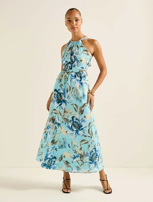 Zara DRAPED HALTER MIDI DRESS | Square One