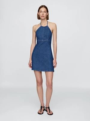 Forever 21 Sheer Metallic Halter Mini Dress | Kingsway Mall