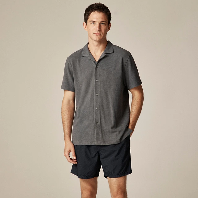 J.Crew Textured camp-collar sweater-tee at Hamilton Place in